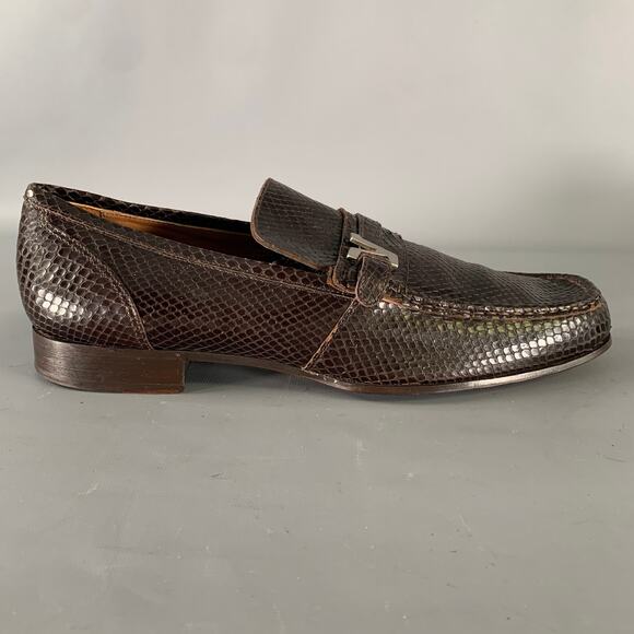 GIANNI VERSACE Size 10 Brown Python Loafer Loafers main image 6
